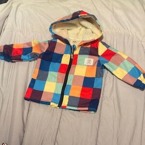 Colorful Checkered Hooded Jacket